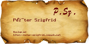 Péter Szigfrid névjegykártya