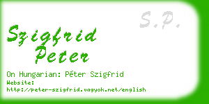 szigfrid peter business card